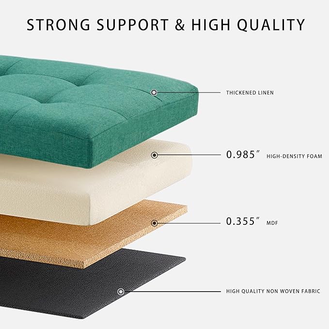 HAUSFRAU - 30 Inches Storage Ottoman Bench with Flipping Lid, Foldable Storage Chest Foot Rest for Living Room, Bedroom, Entryway, Load 660 lb, Linen Dark Gray
