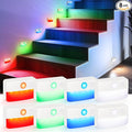 8 Pack Motion Sensor Stair Lights for Indoor, Wireless RGB Battery Operated Night Light, Activated Led Stick On Hallway Closet Under Cabinet Step Lamp for Bedroom Kitchen Bathroom
