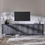 Modern Buffet Cabinet with Storage, 123.5" W Fluted Arched Sideboard Cabinet w/Adjustable Shelves, Wooden Modular Coffee Bar for Dining Room, Kitchen, Living Room, Entryway, Dark Grey
