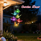 Easter Basket Stuffers Gifts for Her Mom Grandma, Birthday Gardening Gifts for Women, Winzwon Solar Lights Outdoor Wind Chimes for Garden Yard Patio Porch Decor Hanging Butterfly Decorations