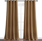 NICETOWN Sleek Blackout Curtains 96 inches Length for Windows, Noise Reducing and Block Draft Panels for Door Doorway Laundry Office Luxury Decor Theme (2 Panels, Gold Brown, W55 x L96 -Inch)