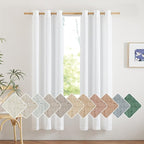 NICETOWN White Linen Curtains 72 inches Long, Grommet Privacy Window Treatments Linen Blend with Light Penetration Rustic & Casual for Bedroom/Living Room, W42 x L72, 2 Panels