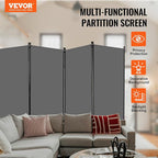 VEVOR Room Divider, 4 Panel Room Divider, 136" W Folding Privacy Screen and Portable Partition Divider for Room Separation, Freestanding Room Partitions for Office, Bedroom, Study, Grey