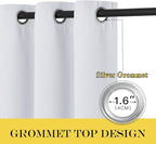 NICETOWN Greyish White Room Darkening 72 inch Curtain, Grommet Thermal Insulated Light Blocking Sound Reducing Window Treatment for Bedroom/Sliding Glass Door, W100 x L72, 1 Panel