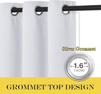 NICETOWN Greyish White Room Darkening 72 inch Curtain, Grommet Thermal Insulated Light Blocking Sound Reducing Window Treatment for Bedroom/Apartment, W46 x L72, 1 Panel