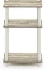 Furinno JUST Side Table, 3-Tier End Table, Open Shelves Night Stand, Bedside Table, Toolless Assembly, for Living Room, Bedroom, Bathroom, Sonoma Oak