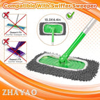Reusable 100% Coral Fleece Mop Pads Compatible with Swiffer Sweeper Mop, Wet and Dry Flat mop Cover, 3 Pack Washable Mop Pads for Surface/Hardwood Floor Cleaning (Mop is Not Included)