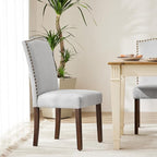 DUMOS Dining Chairs Set of 4, Moden Kitchen Table Chairs with Wooden Legs and Padded Seat for Dining Room/Kitchen/Living Room/Restaurant, Grey