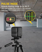 Fanttik D2 Pocket Green Laser Level, 100 ft Self-Leveling Cross Line Laser, Type-C Rechargeable, Rotatable 360 Degree, Pulse Mode, Magnetic Bracket, Carrying Pouch, for Picture Hanging and Home DIY