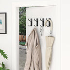 pickpiff Adhesive Wall Coat Hooks - Heavy Duty Stick-On Door Hanger, Metal Hook for Hanging Towel,Purse, Robe, Backpack, Jacket, Clothes - for Bathroom,Dorm, Closet, Kitchen - Black, 10 Pack