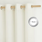NICETOWN Thick Linen Bedroom Curtains 90 inches Long, Grommet Privacy Assured Semi Sheer Linen Burlap Drapes with Some Light Filtering for Living Room, Off White, W55 x L90, 1 Pair