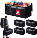 Heavy-Duty & Extra Capacity Moving Bags with Backpack Straps, Storage Totes with Double Zipper & Strong Handles, Packing Bags Alternative to Moving Boxes, Moving Supplies (4 Pack, Black)