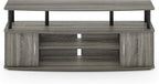 Furinno JAYA Large Entertainment Stand for TV Up to 55 Inch, French Oak Grey/Black