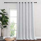 NICETOWN Room Darkening Patio Door Curtain for Living Room Darkening Grommet Sound Reducing Privacy Window Treatment for Bedroom, Greyish White, 1 Panel, W80 x L102