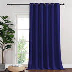 NICETOWN Room Divider Curtain 132 Inches Long, Wide Blackout Sliding Door Curtain for Bedroom, Room Darkening Privacy Window Curtain for Patio Door (1 Panel Set, Navy Blue, 80 x 132 Inch)