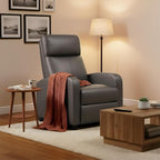 BestMassage | Recliner Chair | No Massage Function | Pu Grey | with Lumbar Support, Adjustable Push Back, Wide Armrests, Footrest & Padded Seat | Easy Assembly | for Living Room, Home Theatre