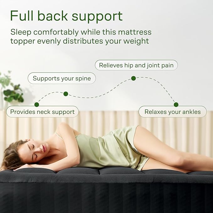 Ultra Soft California King Size Mattress Topper - Viscose Made from Bamboo Pillow Top Mattress Pad for Back Pain Relief - Naturally Cooling for Hot Sleepers, Black
