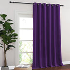 NICETOWN Blackout Sliding Glass Door Curtains, Room Darkening Thermal Insulated Curtains for Living Room Bedroom, Extra Wide Window Drapes, 1 Panel, W80 x L118, Royal Purple