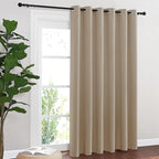NICETOWN Blackout Sliding Door Curtains 84 Inch Length, Extra Wide Room Divider Grommet Energy Saving Thermal Insulated Curtain for Patio Door Window(W80 x L84, 1 Panel, Taupe)