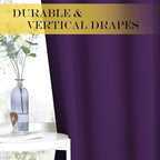 NICETOWN Blackout Sliding Glass Door Curtains, Room Darkening Thermal Insulated Curtains for Living Room Bedroom, Extra Wide Window Drapes, 1 Panel, W80 x L118, Royal Purple