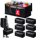 Heavy-Duty & Extra Capacity Moving Bags with Backpack Straps, Storage Totes with Double Zipper & Strong Handles, Packing Bags Alternative to Moving Boxes, Moving Supplies (6 Pack, Black)