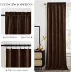 NICETOWN Brown Velvet Room Darkening Curtains 90 inches Long, Home Decor Light Blocking Thermal Insulated Drapes for Theater and Movie Room (Set of 2, W62 X L90)