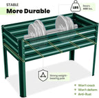 KING BIRD Large Raised Garden Bed with Legs Galvanized Elevated Planter Box 48×24×30 in for Backyard, Patio, Balcony, 400lb Capacity, Green