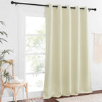 NICETOWN Blackout Living Room Curtain 90 inches Long - Thermal Insulated Grommet Room Darkening Window Treatment Sound Dampening Drape for Bedroom (Beige, W66 x L90, 1 Panel)
