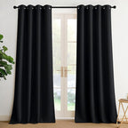 NICETOWN Room Darkening Draperies Curtains Panels, 2 Panels Black W52 x L90