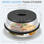 Microwave Food Cover with Mat 12 Inch, Mat as Bowl Holder, Cover for Splatter Guard, Collapsible Lid for Plate Dish, Multi-Purpose Silicone Mat & Kitchen Colander Gadget for Meal Prep,Charcoal