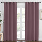 NICETOWN Blackout Dry Rose Curtain 84 inches Long for Bedroom - Thermal Insulated Grommet Room Darkening Window Treatment Sound Dampening Drape for Living Room (W52 x L84, 1 Panel)