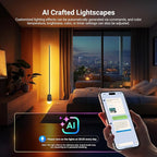 NEEWER NF06 Smart LED Floor Lamp, 1500lm RGBCW Standing Corner Light, Compatible with Google Assistant Alexa, APP/AI Design/Music Sync/16 Million Color Ambient Lighting, Living Room Bedroom Home Decor