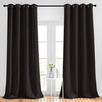 NICETOWN Blackout Toffee Brown Curtains & Drapes 90 inches Long - Grommet Thermal Insulated Blackout Drapes Light Blinds Room Darkening Window Treatments for Bedroom (2 Panels, W52 x L90)