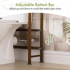 AmazerBath Bamboo Over The Toilet Storage Shelf, Over Toilet Bathroom Organizer Rack, 3-Tier Bathroom Shelves Over Toilet, Space Saver, Walnut Brown