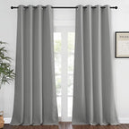 NICETOWN Blackout Bedroom Curtain 120 inches Long - Grommet Thermal Curtain Room Darkening Window Treatment Light Blocking Drape for Living Room (Silver Grey, 1 Panel, W52 x L120)