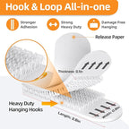 Picture Hanging Strips 80 Strips, Damage Free Removal, Wall Poster Picture Hangers Without Nails, Sticky Hook & Loop Adhesive Strips for Poster/Picture/Home/Office, 40 Pairs/Medium, White