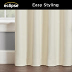 Eclipse Extra Wide Grommet Curtain, Kendall Sliding Patio Door Curtain Panel, Solid Textured Thermal Insulated and Noise Reducing Curtains, (1 Panel), 84 in Long x 100 in Wide, Ivory