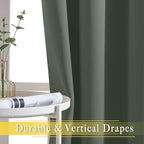 NICETOWN Blackout Sliding Door Curtains 84 inch Length - Grommet Thermal Curtain Room Darkening Sound Reducing Drape for Bedroom/Living Room (Dark Mallard, 1 Panel, W100 x L84)