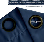 H.VERSAILTEX Blackout Patio Curtains 100 x 84 Inches for Sliding Door Extral Wide Blackout Curtain Panels Thermal Insulated Room Divider - Grommet Top, 7' Tall by 8.5' Wide - Navy Blue