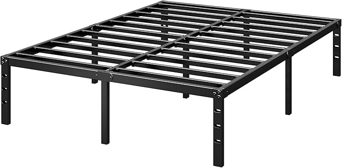 Metal Platform Bed Frame 18 Inch Tall,No Box Spring Needed,Full Size Bed with Heavy Duty Strong Support Slats,Easy to Assemble,Black