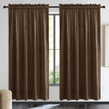 NICETOWN Brown Velvet Room Darkening Curtains, Home Decor Light Blocking Thermal Insulated Drapes for Theater and Movie Room (Set of 2, 72 inches Long)
