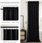 NICETOWN Black Out Velvet Curtains 108 inches Long Blackout for Patio, 52 x 108 Curtains Thermal Insulated Solid Heavy-Duty Large Window Treatments Drapes for Sliding Glass Door (2 Panels)
