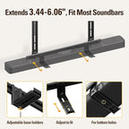 Mounting Dream Soundbar Mount, Heavy Duty Soundbar Wall Mount for Sound Bars with Holes/Without Holes Up to 26.5 LBS, Soundbar Bracket Height Adjust, No-Slip Base Holder Extends 3.44”-6.06”, MD5428