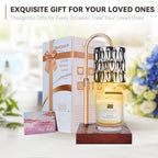 Candle Warmer Lamp with 3 Bulbs, Adjustable Height Dimmable Candle Warmer with Timer, Compatible with Large Jar Candles, Candle Lamp with Charming Gift Box Ribbon for Her/Him