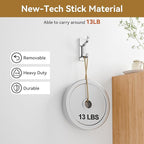 pickpiff Adhesive Wall Hooks for Hanging Towels - Heavy Duty Stick On Hooks, Strong Hold up to 13 lbs, Hangers for Coats, Bags, Purses, Ideal for Door, Closet, or Bathroom, Brushed Silver,4 Pack