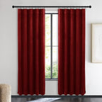 NICETOWN Christmas Red Velvet Curtains and Drapes, Extra Long Elegant Wall Backdrop Drapes for Holiday Season Home Decoration (Set of 2, Rod Pocket Design, 72 inches Long)