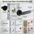 Fingerprint Door Lock Biometric Door Knob with Keypad Keyless Entry, Door Locks for Bedrooms, Home Hotel Office Apartment Black