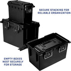 Sheffield 12706 Storage Bins With Lids, 2-Pack Stackable Storage Bins, Made in USA, Lockable and Water-Resistant Containers with Lids, Plastic Containers for Home, Classroom, and Dorm