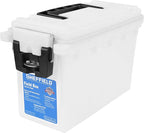 Sheffield 12635 Ammo Storage Box, Stackable .30 Cal Field Boxes, Water and Dust Resistant, Lockable Storage Box with Handle, Secures Hunting Gear, Supplies, and Bullets, Made in USA, Frost, 1-Pack