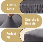H.VERSAILTEX Velvet Dining Chair Covers Stretch Chair Covers for Dining Room Set of 4 Parson Chair Slipcovers Chair Protectors Covers Dining, Soft Thick Solid Velvet Fabric Washable, Grey